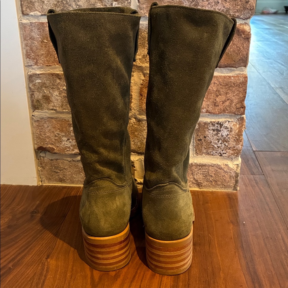 Genuine Frye Campus Riding Boot - Olive Suede Riding Boots - Picture 3 of 9